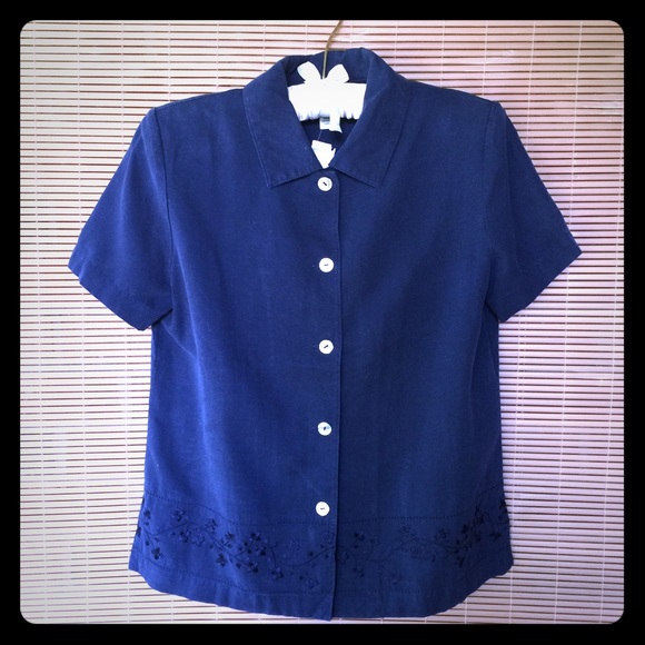 NWT Talbots Petites Buttoned Linen Shirt - Picture 1 of 5